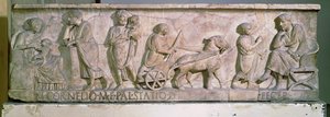 Sarcofago di Cornelius Statius che raffigura scene della vita di un bambino